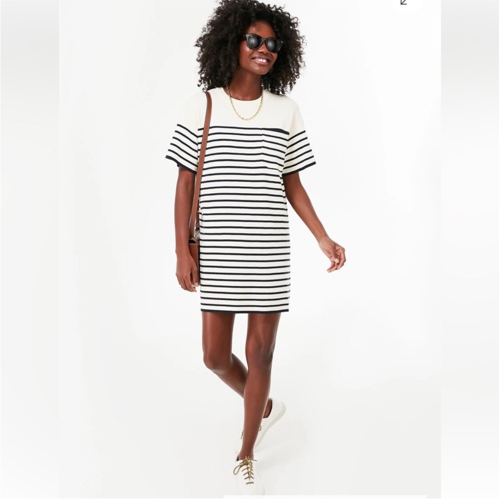 Tuckernuck Frenchie Navy Knit Striped Dress
